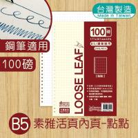 明鍠 B5 18K 素雅 26孔 活页内纸 素雅 点点 子弹笔记法